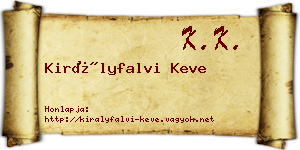 Királyfalvi Keve névjegykártya